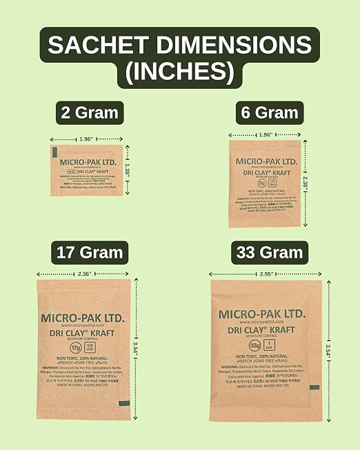 Micro-Pak Dri Clay Kraft, Highest Moisture Absorption Desiccant Packs, Silica - Image 3