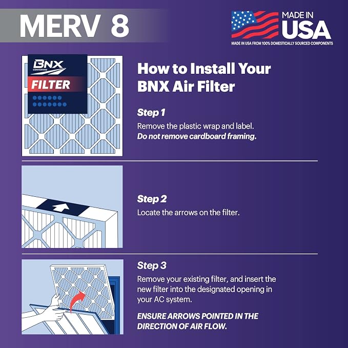 BNX 16x20x1 MERV 8 Air Filter 2 Pack - Image 5