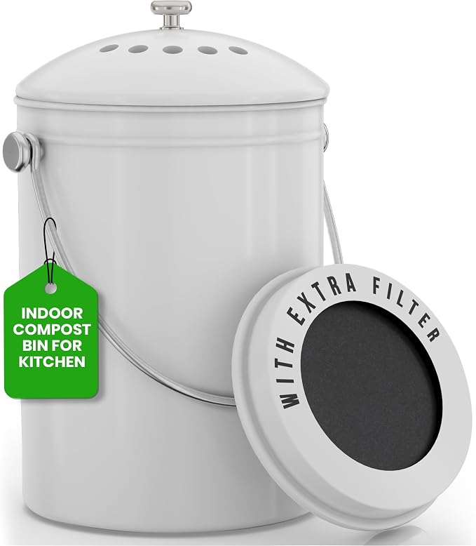 Utopia Kitchen Compost Bin for Kitchen Countertop, 1 Gallon Compost Bucket for by UTOPIAKITCHEN