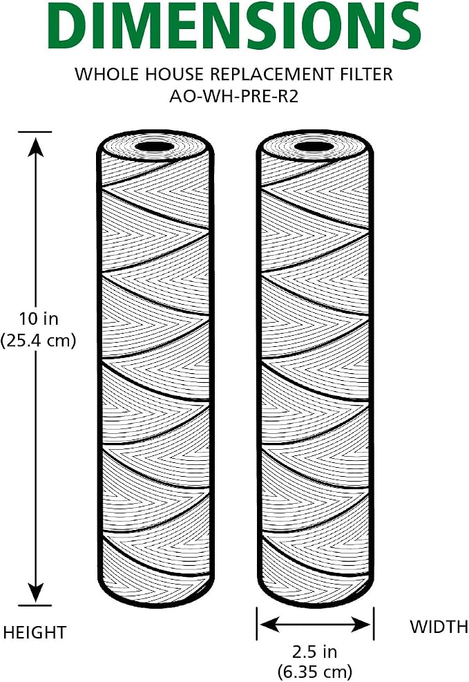 AO Smith 2.5"x10" 35 Micron Sediment Water Filter Replacement Cartridge - Image 5