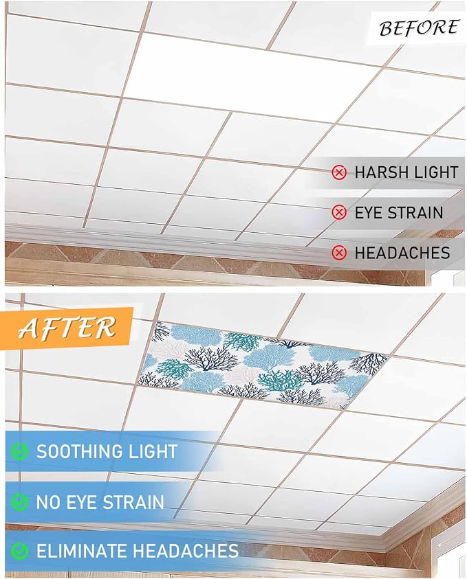 3 Pack Fluorescent Light Cover for Classroom Ceiling Light, Nautical Coastal - Image 6