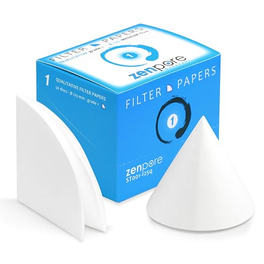 12.5 cm Quadrant-Folded Filter Paper, Pre-Folded disks, Qualitative Grade 1 by ZENPORE