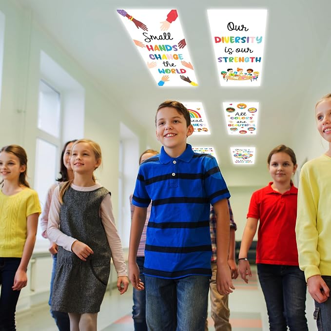 8Pcs Classroom Light Covers for Fluorescent Lights, Retro Magnetic 2x4 FT - Image 6