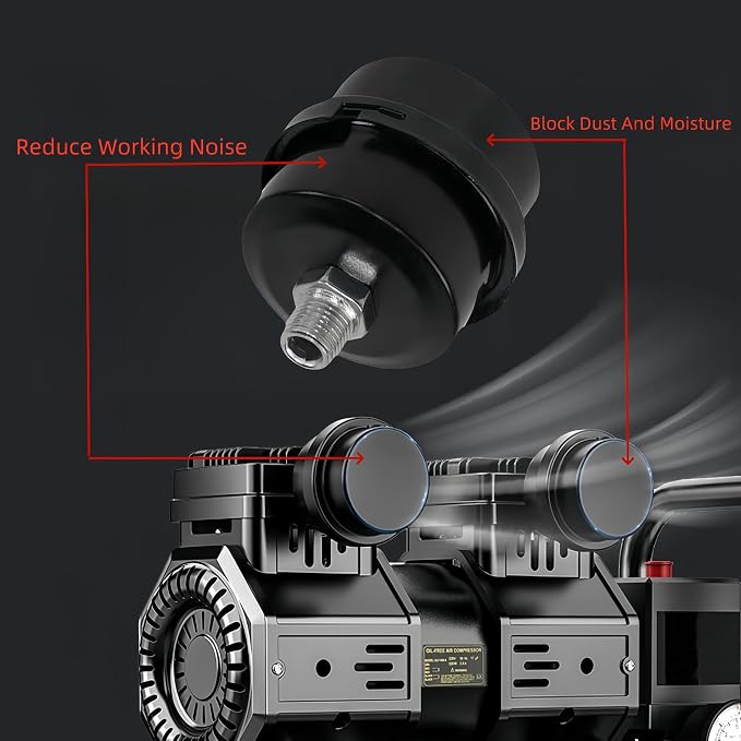 3/4"Thread Air Compressor Silencer Filter, 20mm Metal Air Compressor Intake - Image 3
