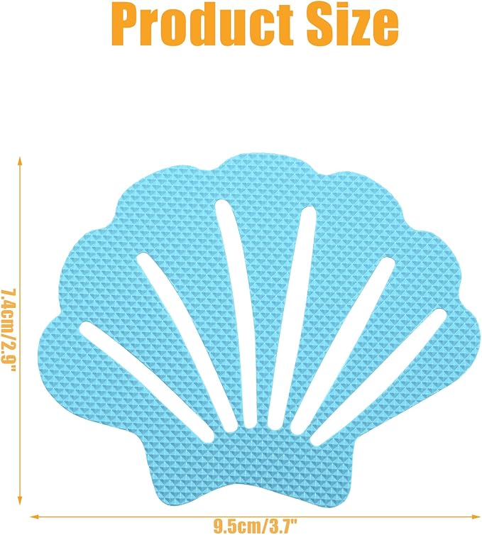 30 Pcs Bathtub Stickers Non Slip, Shell Shaped Tubs Safety Shower Treads, Adhesive Sticker for Bathroom Bathtub, Shower Floor,Blue (Blue and Pink)