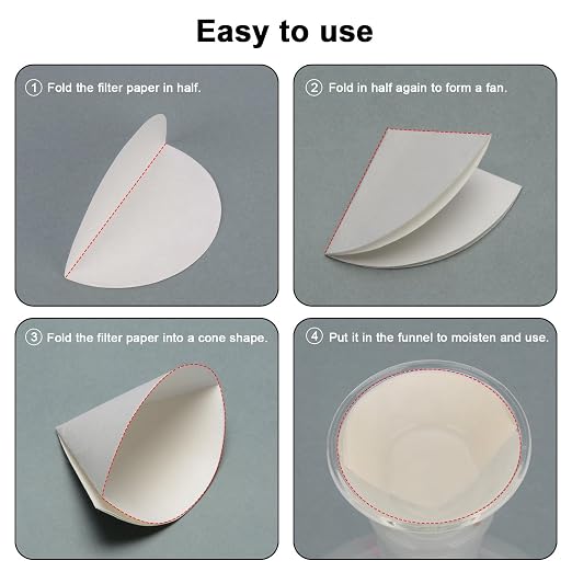 stonylab Quantitative Filter Paper, 100 Pack Slow Flow Rate Cellulose Filter - Image 3