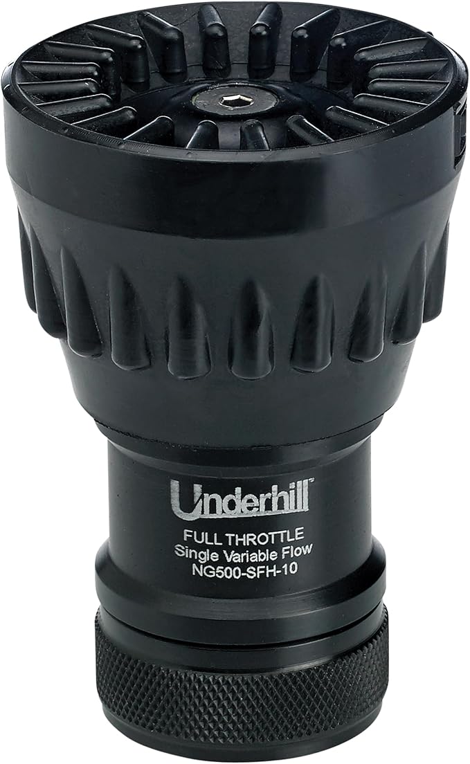 Underhill Garden Water Hose Nozzle Sprayer Jet Attachment, Heavy-Duty Metal and Rubber, Adjustable, Magnum UltraMax Premium Plus Series 3/4" High Flow Turbo Shift, NG550-DFH-75