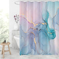 Gibelle Abstract Marble Shower Curtain, Watercolor Pink Turquoise Shower Curtain for Bathroom, Modern Ink Art Decor Waterproof Fabric Shower Curtain Set with Hooks, 71x71
