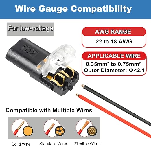 100PCS Double Wire Plug in Connector, No Stripping Lock Strip Connector - Image 8