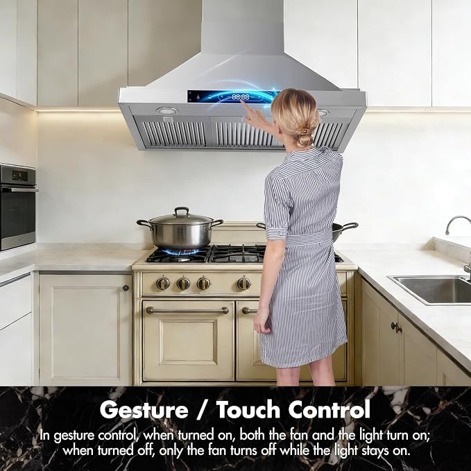 36 inch Wall Mount Range Hood Convertible Vent - Image 5