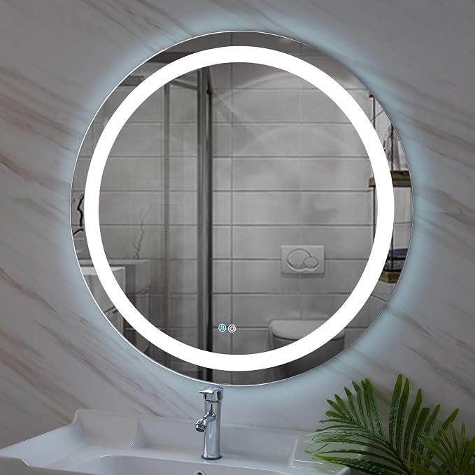 Illuminated Bathroom Mirror 800 x 800 MM Round LED Wall Mounted Vanity Mirror - Image 2