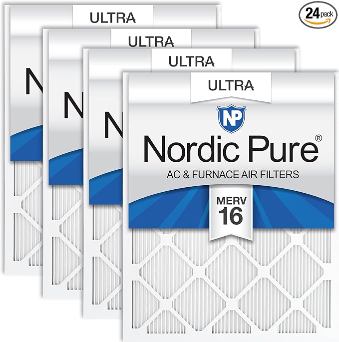 Nordic Pure 16x20x1 Pleated Ultra MERV 16 AC Furnace Air Filters–With 2.5X More by NordicPure