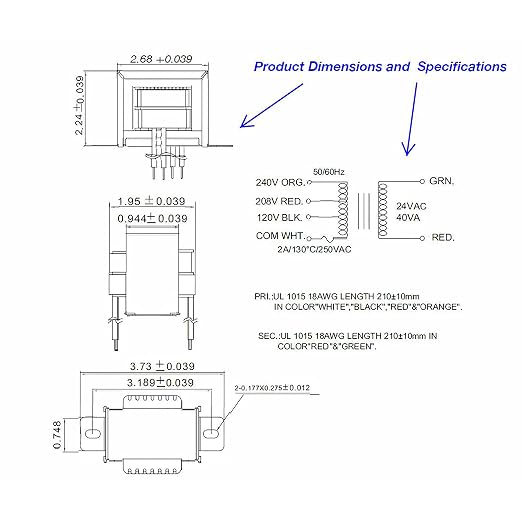 Endurance Pro 2 Pk EI Type Isolation Transformers PRI.120/208/240 V AC 50/60Hz - Image 2