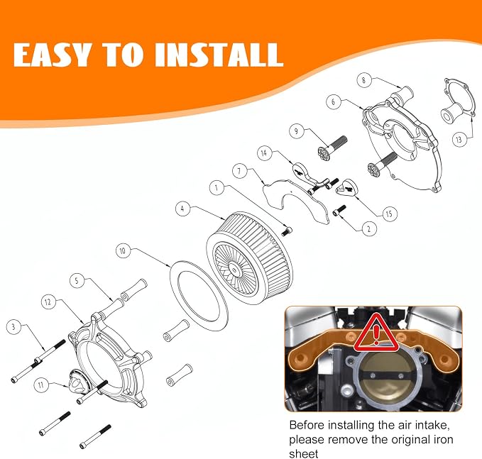 High Flow Air Cleaner Intake Filter System Kit Air Filters Cover - Image 9