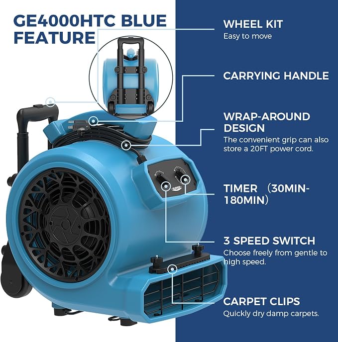 ALORAIR 4000 CFM Air Mover Blower Fan - Image 2