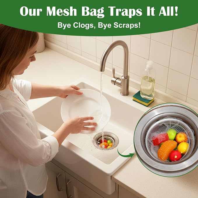 400 Pcs Disposable Mesh Sink Strainer Bags, Kitchen Sink Strainer Mesh Bag - Image 6