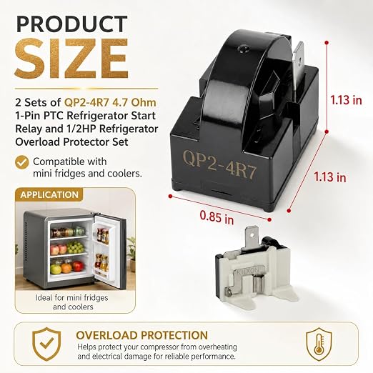 QP2-4R7 Refrigerator Starter Relay - Image 2