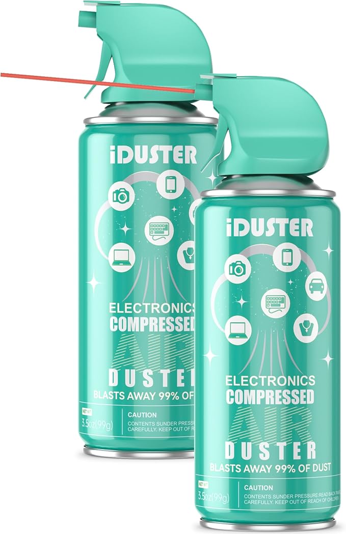 Disposable Compressed Air Duster, 3.5 oz Computer Cleaner, Keyboard Cleaner by iDuster