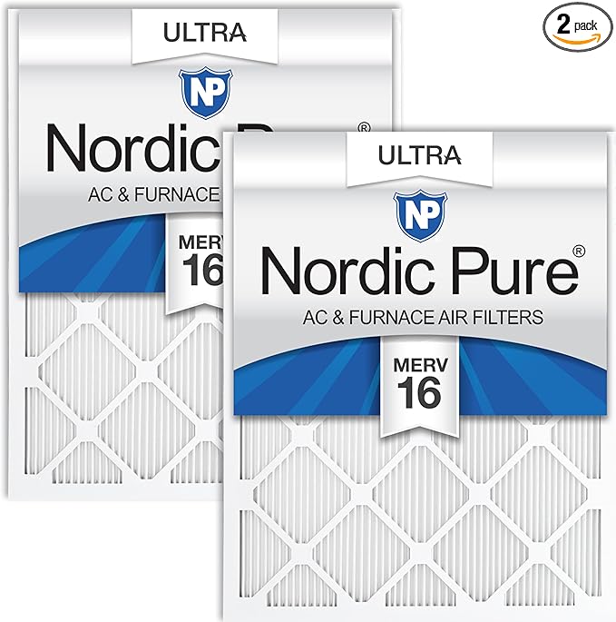 Nordic Pure 20x24x1 Pleated Ultra MERV 16 AC Furnace Air Filters–With 2.5X More by NordicPure