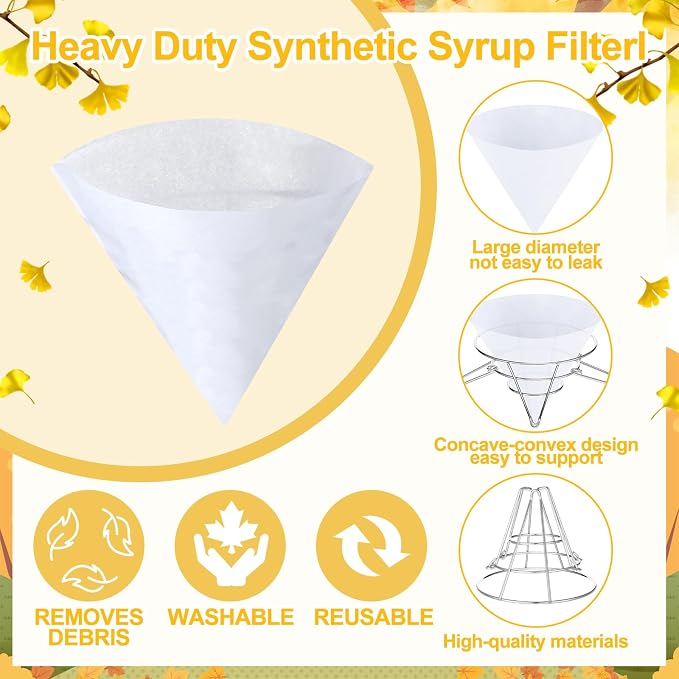 Tandefio 16 Pcs Maple Syrup Filter Set 1 Maple Syrup Filter 15 Cloth Filter - Image 3