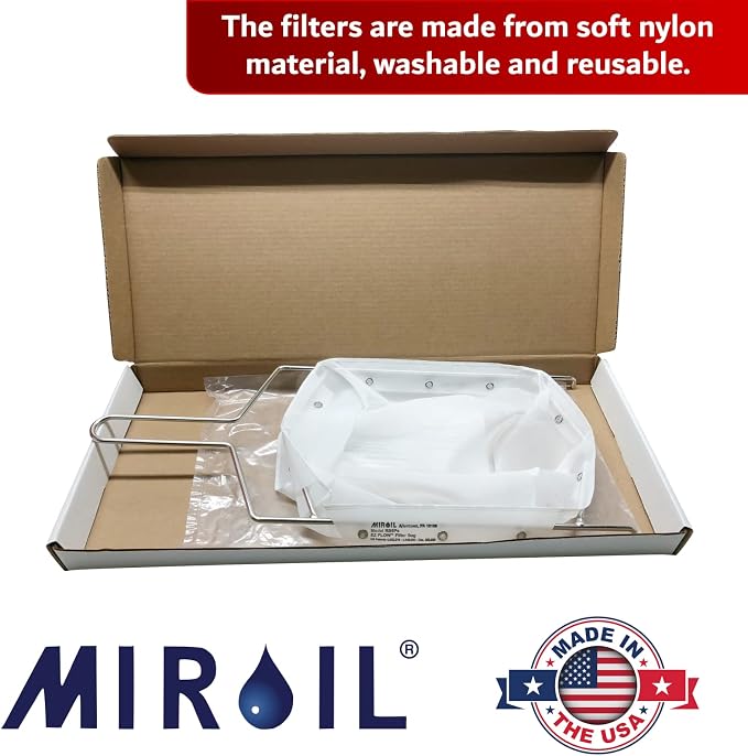 MirOil B6PS EZ Flow Deep Fryer Oil Filter Bag w/Frame – Reusable Grease Fryer - Image 3