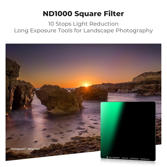 K&F CONCEPT 100mm Square ND1000 Filter +150mm Soft GND8 Filter + Metal Holder + - Image 2