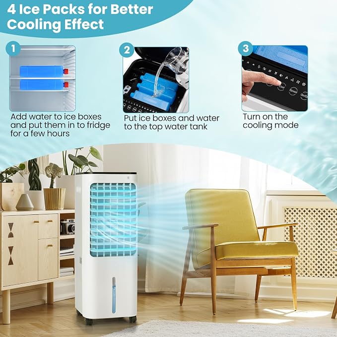 KOTEK 4-In-1 Evaporative Air Cooler, Portable AC Fan - Image 6