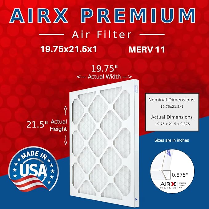 AIRX FILTERS WICKED CLEAN AIR 19.75x21.5x1 MERV 11 Electrostatic Pleated Air - Image 2