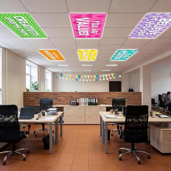 QOUBAI 6PCS Fluorescent Light Covers, 4x2 Feet Magnetic Light Cover Fluorescent - Image 5
