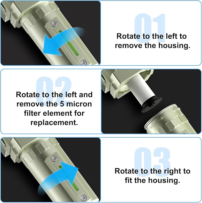 1/2" NPT Industrial Aluminium Air Compressor Moisture Filter, Air Desiccant - Image 6