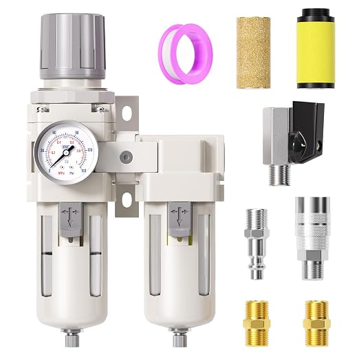 TAILONZ PNEUMATIC 0-150PSI 1/2 Inch NPT Particulate Filter+Coalescing Filter by TAILONZPNEUMATIC