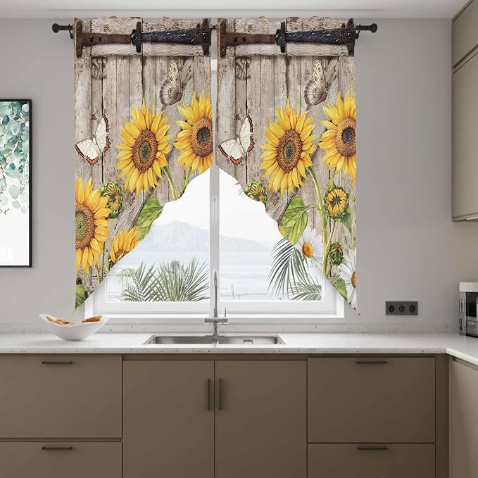 Farmhouse Sunflowers Swag Valances - Image 8