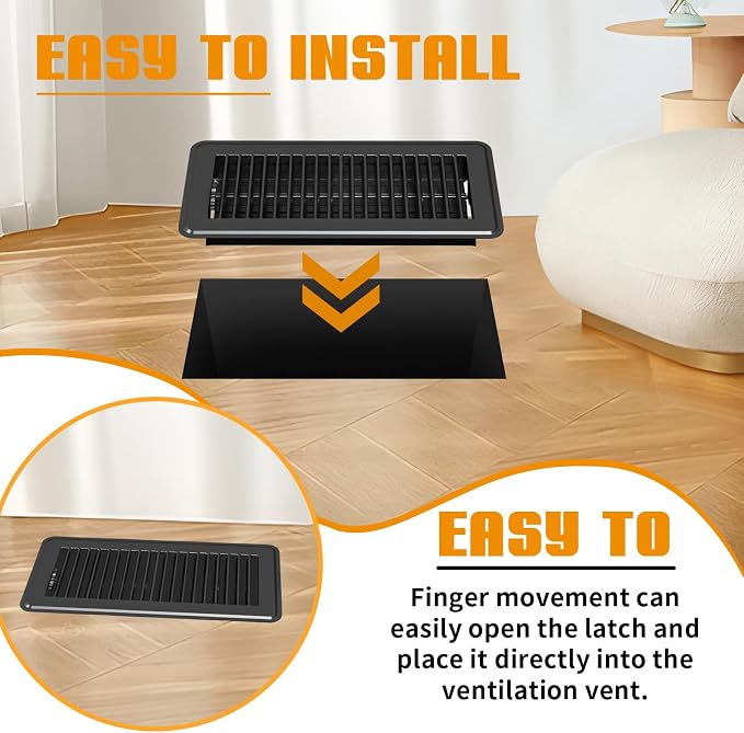 2 Pack Floor Register 4 x 10'', Floor Vent Cover - Image 6