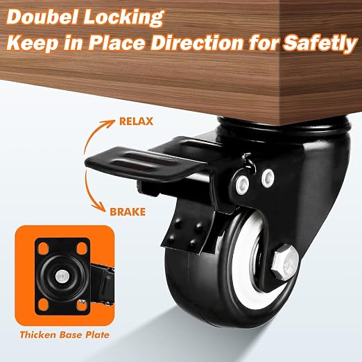 1.5" Casters Set of 24 Heavy-Duty Industrial Caster Wheels - Image 6