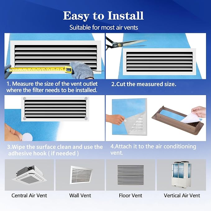 Air Vent Filters, MERV 8 Electrostatic Air Filter Roll, Rv Ac Vent, - Image 4