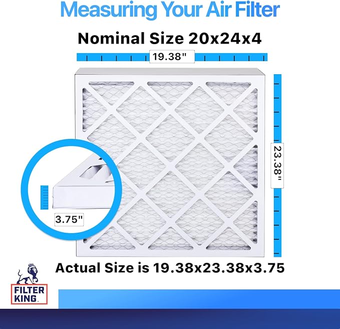 Filter King 20x24x4 Air Filter | 5-PACK | MERV 8 HVAC Pleated A/C Furnace - Image 2