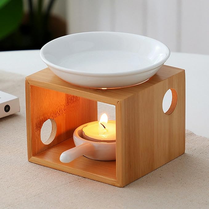 Wooden Essential Oil Burner, Aromatherapy Burner Oil Warmer Diffuser - Image 5