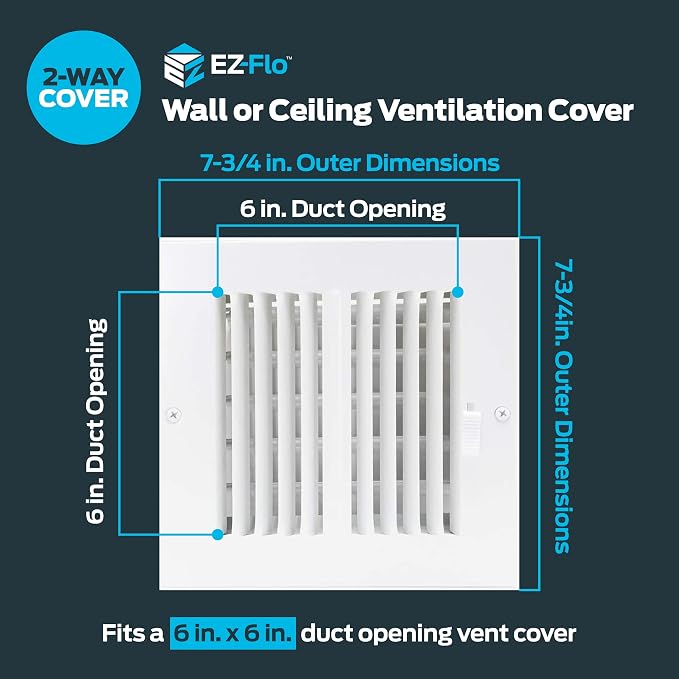 EZ-FLO 6 x 6 Inch Air Vent Cover - Image 2