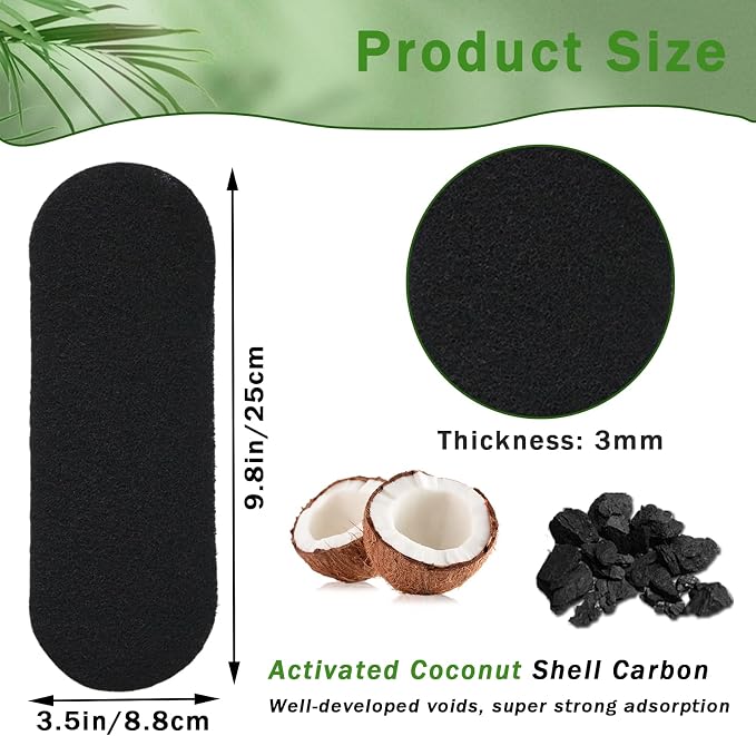 10PCS Ceiling Fan Filters for Blades, Unscented Activated Coconut Shell Carbon - Image 2