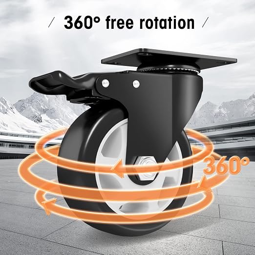 4" Caster Wheels, Casters Set of 4 Heavy Duty - Image 3
