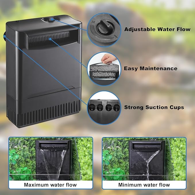 Turtle Tank Filter Aquarium Filter w/ Detachable U-V Light - Image 9