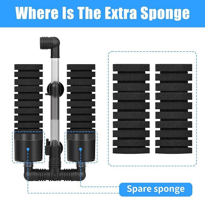 AQUANEAT Aquarium Air Powered Sponge Filter - Image 3