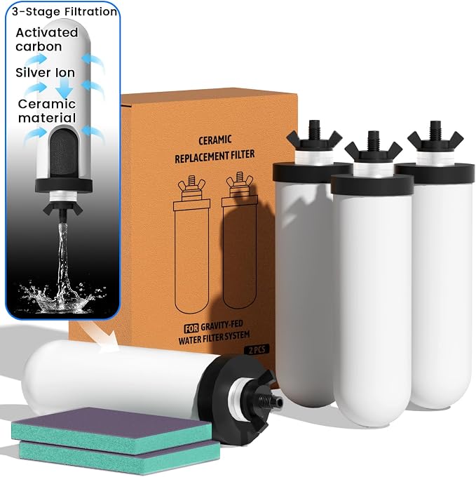 8.46-Inch 3-stage filtration Ceramic Purification Elements NSF/ANSI 42&372 by Joypur