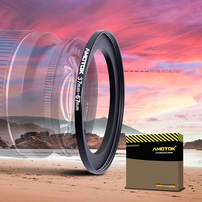 37mm Lens to 67mm Camera Lens Adapter, 37mm to 67mm Filter Step-up Ring Adapter by AMOTOK