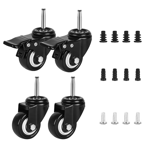 2 Inch Stem Casters with 5/16" x 1-1/2" Stem, Dining Car by AVGGO