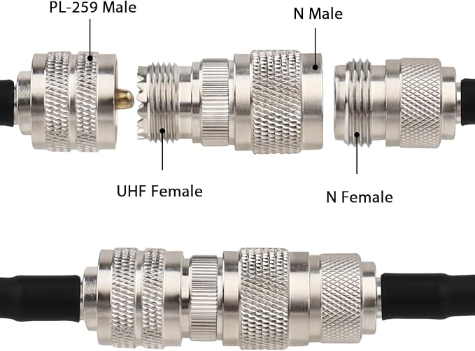 4 Pack N Male to UHF Female SO-239 Connector Adapter N Connector to PL-259 - Image 5