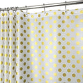 Plastic Shower Curtain Liner, Waterproof Printed PEVA Shower Curtain with Design, Golden Polka Dots Pattern, Rustproof Grommets, Standard Size 70x72 Bathtub Curtain for Bathroom (Pack of 1)