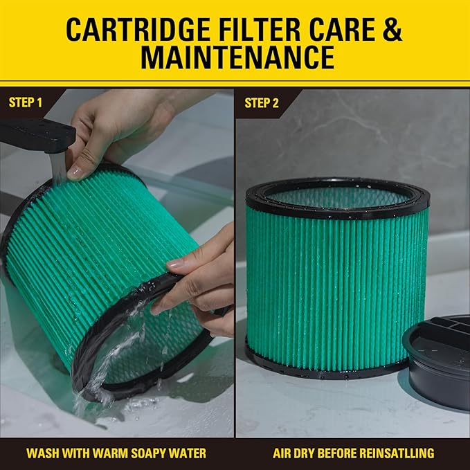 Stanley 08-2566H HEPA Cartridge Filter – Fits Most 5–18 Gallon Wet/Dry Vacuums - Image 3