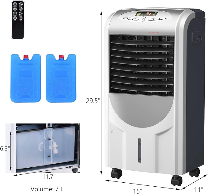 GOFLAME Air Cooler and Heater, Portable Evaporative Air Cooling Fan Filter - Image 8