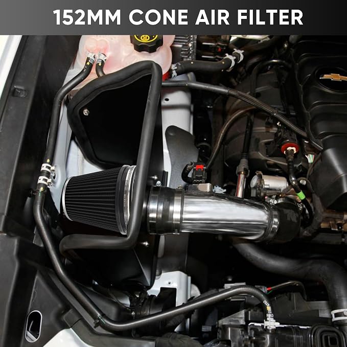 6" 152mm Cold Air Intake Filter Clamp-On Replacement High Flow Inlet Air Filter - Image 6